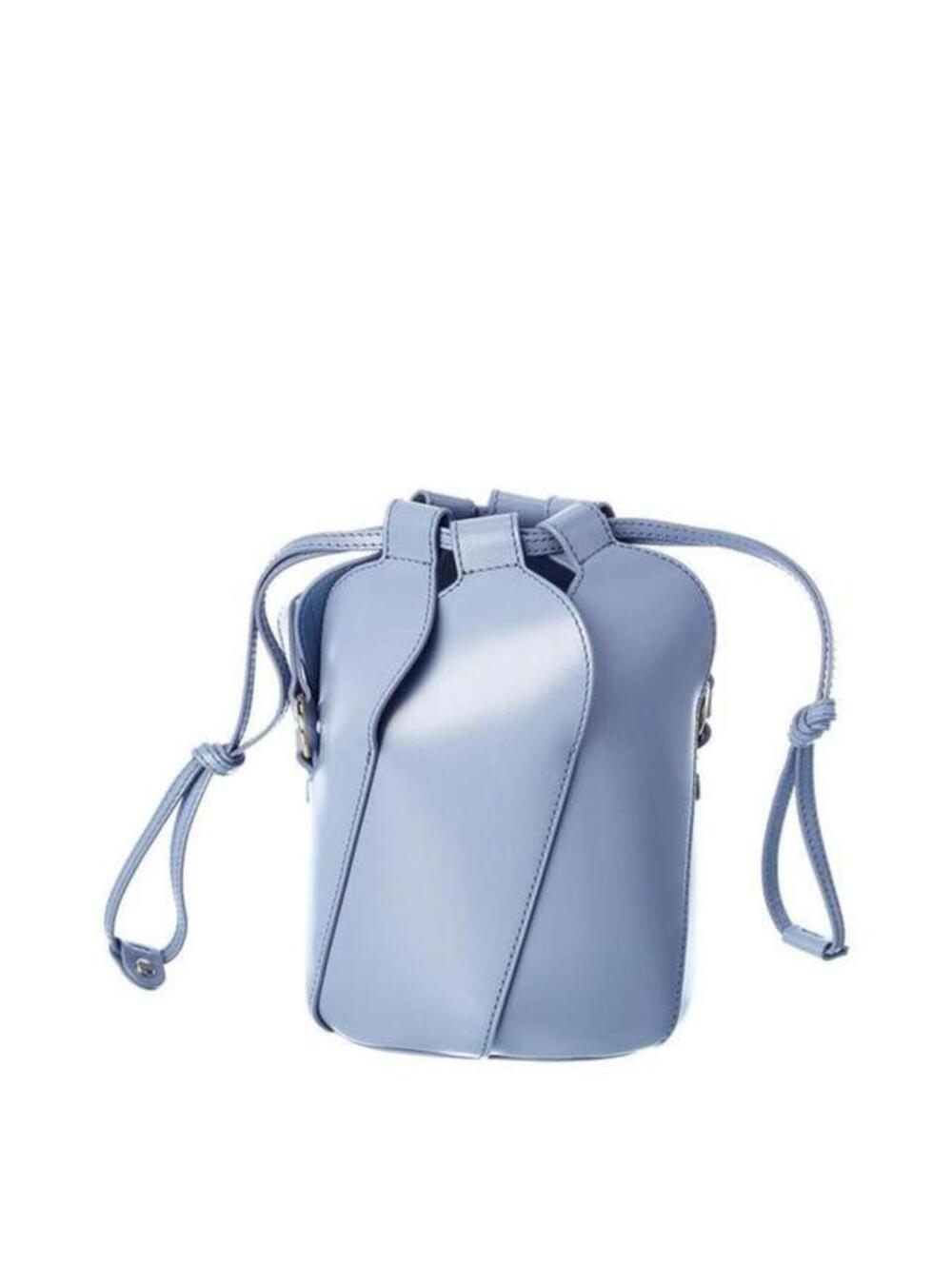 $1590 Chloe Bucket Tulip Small Cross Body Blue Leather